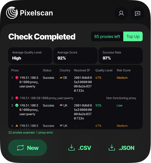Proxy Checker Interface