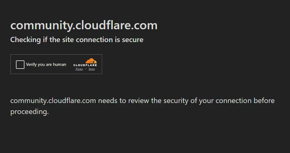 Cloudflare human check