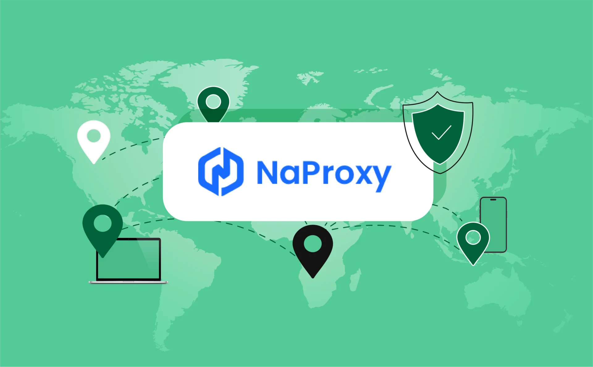 NaProxy tools and icons representing download, search, pricing, and global connectivity.
