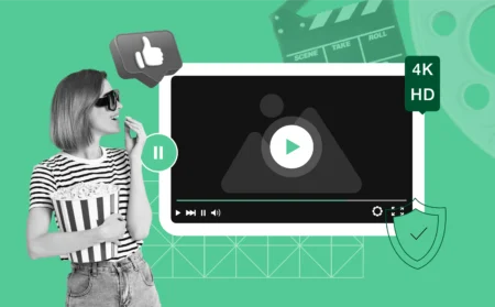 Woman enjoying popcorn while streaming HD movies online, symbolizing easy and secure access to unblocked movie sites.