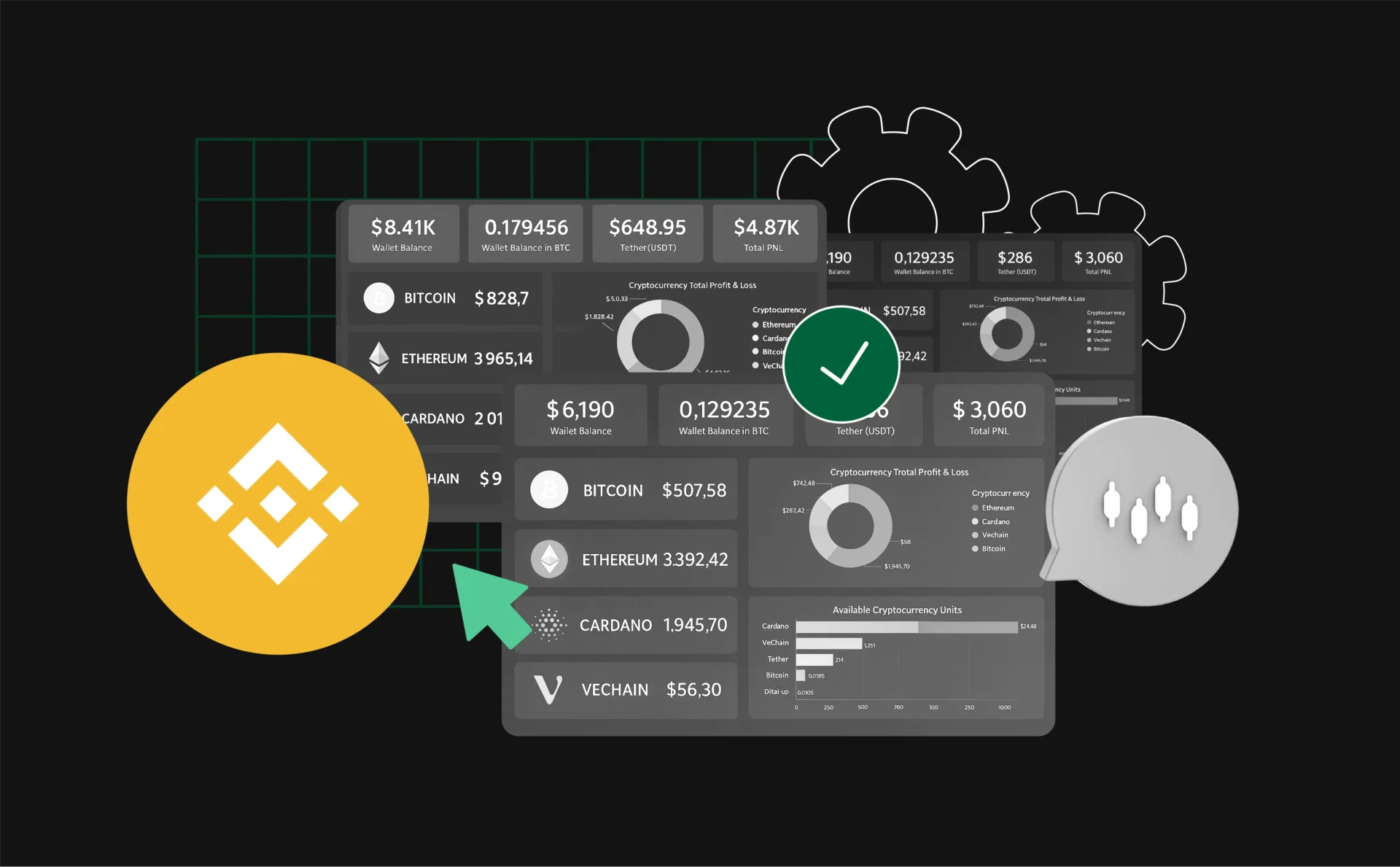 Legal guide on buying verified Binance accounts in 2025, showing Binance ID, gavel symbol, and coin stacks