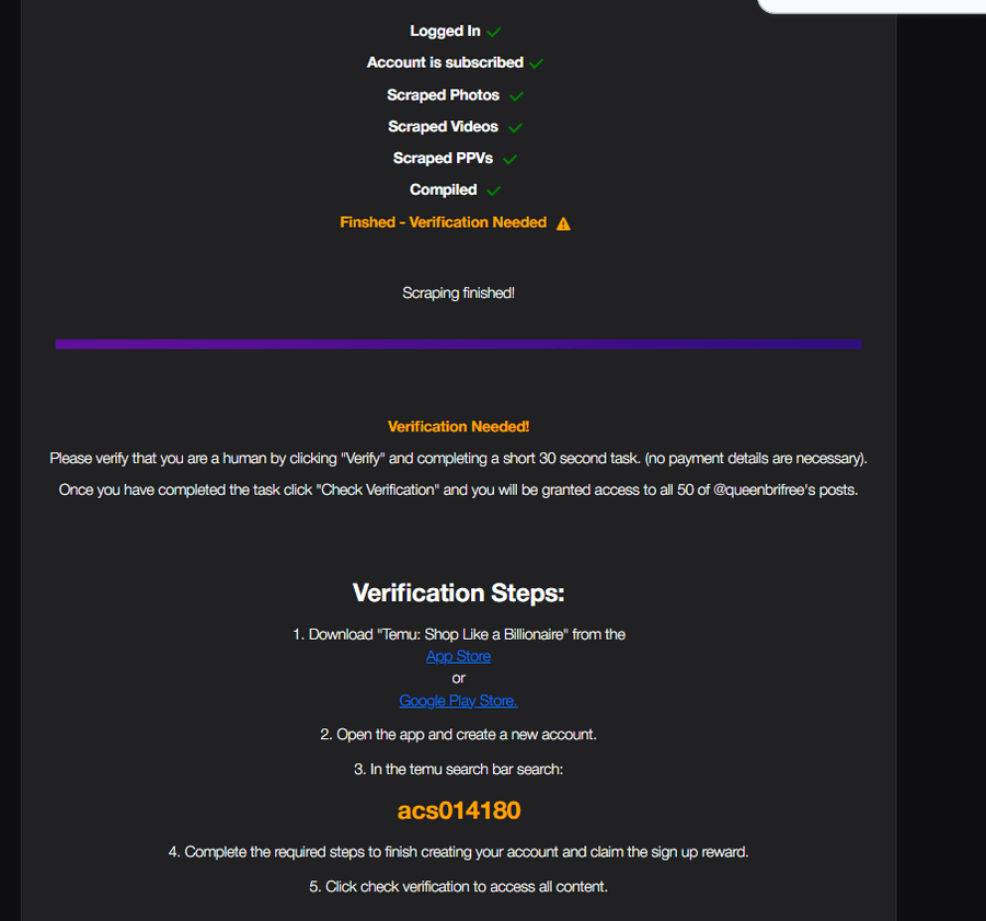 Fanscrape's interface