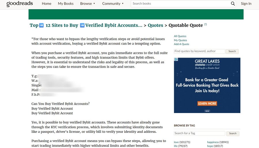 Example of a Scam Post for Buying Bybit Accounts