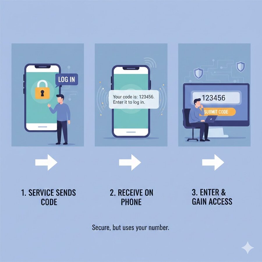 The process of using a temporary phone number for registration and verification