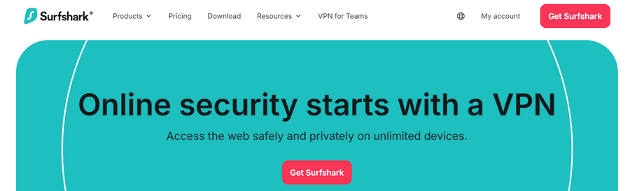 Surfshark VPN homepage — affordable VPN for China supporting unlimited devices